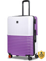 NASHER MILES Istanbul Hard-Sided ABS and PC Check-in Luggage White & Purple |75cm Trolley Bag Check-in Suitcase 8 Wheels - 28 inch