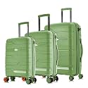 Nasher Miles Paris Hardshell-Sided Polypropylene Luggage Set of 3 Black 8 Wheel Inline Trolley Bags (55, 65 &amp; 75 Cm), Small, Medium, Large
