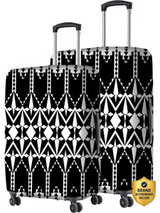 nasher miles polygon polyester protective luggage cover set of 2 medium-large - polygon design luggage cover