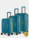 NASHER MILES Springfield HardSide Polypropylene 3 Navy Blue TrolleyBag(55, 65 & 75 cm) Cabin & Check-in Set 8 Wheels - 28 inch