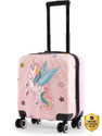 NASHER MILES Tic Tac Toe Fantasy Unicorn Hardside Cabin Luggage Pink 44cm Kids Trolley Bag Cabin Suitcase 8 Wheels - 17 inch