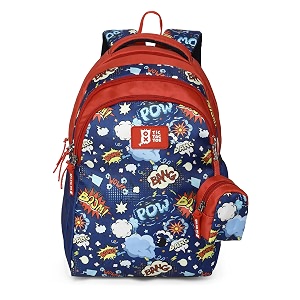 nasher miles tic tac toe kids backpack  30l capacity  3 compartments casual bag school bag for girls and boys 