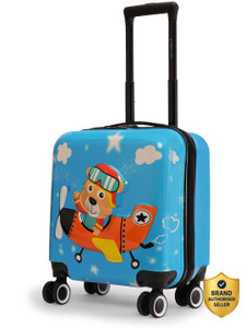nasher miles tic tac toe occupation pilot hardside cabin luggage 44cm kids trolley bag cabin suitcase 8 wheels - 17 inch