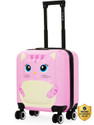 NASHER MILES Tic Tac Toe Zoo Hard-Sided Cabin Luggage Pink 44cm Kids Trolley Bag Cabin Suitcase 8 Wheels - 17 Inch
