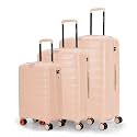 Nasher Miles Vienna Hard-Sided Polypropylene 8 Spinner Luggage Set of 3 Peach Trolley Bags (55, 65 &amp; 75 Cm) Small-Medium -Large - Check-in