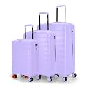 Nasher Miles Vienna Hard-Sided Polypropylene Luggage Set Of 3 White Cream Spinner Trolley Bags (55,65 &amp; 75 Cm) 8 Wheels Small,Medium &amp; Large Suitcase