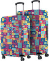 NASHER MILES Wanderskye Design Polyester Luggage Cover Set of 2 (Medium-Large) - Wanderskye Design Luggage Cover