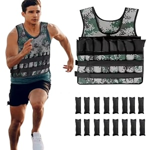 weighted vests 10kg fits upto m-xxl adjustable for men running with 16 iron sand bags women body weighted training vest jacket gym workout fitness vest used as 2kg to 10kg for cross fitgreen