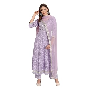 NASRO Womens Viscose Rayon Printed Embroidered Round