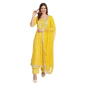 NASRO Womens Viscose Rayon Printed Embroidered Round