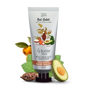 nat habit 4 butter mush hand cream fresh whipped hand malai with shea tucuma avocado amp cocoa butter for men amp women hand skin moisturization amp intense dry repair chemical free 30 ml