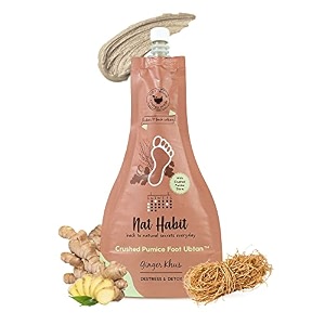 nat habit - back to natural secrets everyday fresh ginger khus foot ubtan foot scrub with crushed pumice stone for skin destress amp detox exfoliation relaxes feet ache 100 natural pack of 1