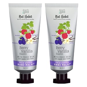 nat habit berry vanilla hand cream fresh whipped hand malai with shea butter for men amp women hand soft supple baby touch moisturization chemical free pack of 2 x 30ml