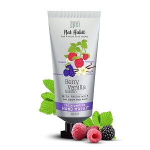 nat habit berry vanilla hand cream fresh whipped hand malai with shea butter for men amp women hands soft supple baby touch moisturization chemical free 30 ml