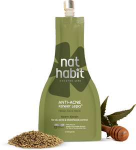 nat habit neem ajwain lepa face pack for womenoily skin removes blackheads whiteheads