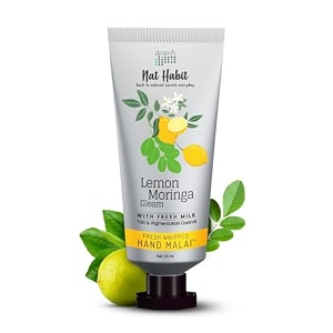 nat habit lemon moringa hand cream fresh whipped hand malai with shea butter for men amp women hand moisturization tan amp pigmentation chemical free 30 ml