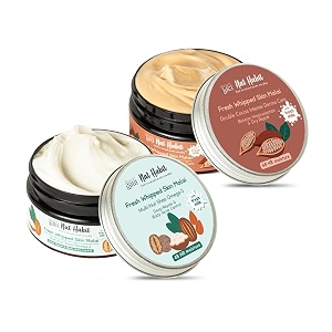 nat habit multi-nut shea omega-3 fresh whipped skin malaicream for deep hydration amp double cocoa intense dermacare skin malaicream for for extreme dryness - 120 ml each combo pack of 2