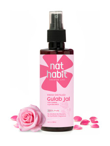 nat habit premium rose water gulab jal spray toner for face  skin 100 natural men  women