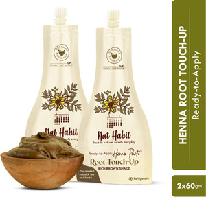 nat habit ready-to-apply henna root touch uppre-soaked in black tea  herbs brown shade 120 g