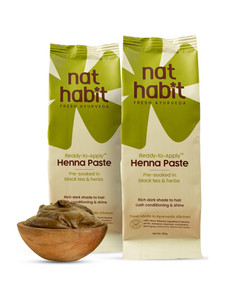 nat habit ready-to-apply henna paste for hair  hassle-free replacement to henna powder 440 g