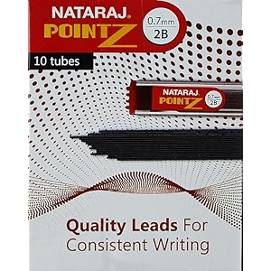 nataraj lead pointz 07mm 2bh refill for mechanical pencils smooth dark lead break resistant comfortable grip for writing everyday writing activities pack of 10