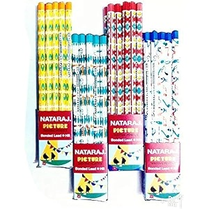 nataraj picture pencils  pack of 200 premium graphite pencils  soft dark lead break-resistant  ideal for school office exam amp everyday writing