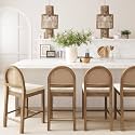 Nathan James Bailey Boucle Upholstered Rattan Bar