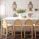 Nathan James Bailey Upholstered Rattan Bar Stool