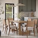 Nathan James Cove Dark Brown Dining Chair with Seagrass Back, Flax Seat, Solid Wood Legs Set of 6