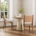 Nathan James Cove Dark Brown Dining Chair with Seagrass Back, Flax Seat, Solid Wood Legs Set of 2