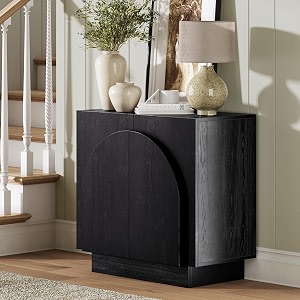 Nathan James Iris Mid-Century Modern Credenza Black
