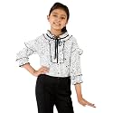 Natilene Black amp White Star Print Ruffled