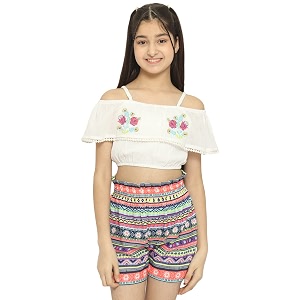 Natilene Girls Girls Top With Shorts