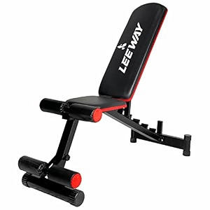 nb leeway lf85 multipurpose adjustable bench for home gym workout  foldable incline decline amp flat chest bench  400lb capacity  fitness equipment  foldable gym bench for home