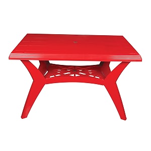 national jaipur plastic contemporary roma four seater dining table - red