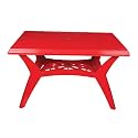 National Jaipur Plastic Contemporary Roma Four Seater Dining Table - Red