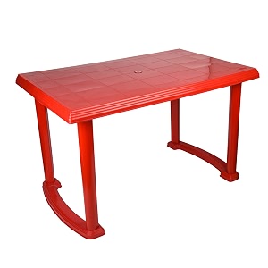 national jaipur rectangular four seater dining table plastic red
