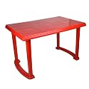 National Jaipur Rectangular Four Seater Dining Table (Plastic, Red)