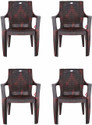 national plastic Durable Chair Pack of 4 For home & Office (Rose Brown) Plastic Cafeteria Chair (BROWN, Set of 4, Pre-assembled)