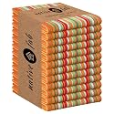 Native Fab Mexican Salsa Stripe Dish Towels, 12 Pack, 18x28, Super Absorbent, 100% Cotton Kitchen Towels for Drying, Reusable and Durable Washable Towels for Everyday Cooking and Cleaning, Orange