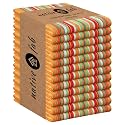 Native Fab Mexican Salsa Stripe Kitchen Towels, 12 Pack, 18x28 Inches, 100% Cotton, Soft, Super Absorbent Dish Towels for Drying Dishes, Everyday Kitchen Use, Reusable, Washable, Mustard Yellow