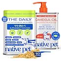 Native Pet Daily Wellness Bundle - Dog Vitamins and Supplements &amp; Omega 3 Fish Oil Wild Alaskan Salmon Fish Oil for Dogs - 11-in-1 Multivitamin Powder Supports Joints, Gut, Skin, Coat &amp; Heart Health