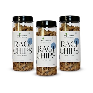 nativessence roasted ragi chips - healthy snack - 100gm each - pack of 3 just jeera