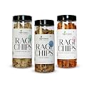 NativEssence Ragi Chips Roasted Healthy Snack | Crunchy &amp; Munchy Premium Chips For Children &amp; Elders | Pack of 3 With Delicious Just Jeera, Mindblowing Mint &amp; Indian Tadka Masala - 100gm Each