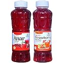Natraj The Right Choice Anar Sharbat &amp; Strawberry Sharbat Syrup Combo (Pack of 2 x 750 ml Bottle) = 1500ml | Instant Refreshing Drink For Summer | Natural body coolant