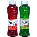 Natraj The Right Choice Anar Sharbat &amp; Khus Sharbat Syrup Combo (Pack of 2 x 750 ml Bottle) = 1500ml | Instant Refreshing Drink For Summer | Natural body coolant