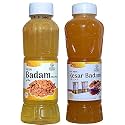 Natraj The Right Choice Badam Sharbat &amp; Kesar Badam Sharbat Syrup Combo (Pack of 2 x 750 ml Bottle) = 1500ml | Instant Refreshing Drink For Summer | Natural body coolant