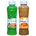 Natraj The Right Choice Brahmi Badam Sharbat &amp; Badam Sharbat Combo (Pack of 2 x 750 ml Bottle) = 1500ml | Instant Refreshing Drink For Summer | Natural body coolant