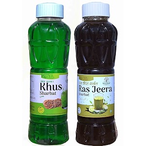 natraj the right choice khus amp jaljeera sharbat syrup - pack of 2 750 ml each for cooling digestive benefits amp authentic flavor34 natraj the right choice khus sharbat amp jaljeera sharbat syrup pack of 2 x 750 ml bottle