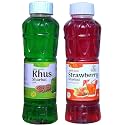 Natraj The Right Choice Khus Sharbat &amp; Strawberry Sharbat Syrup (Pack of 2 x 750 ml Bottle)
